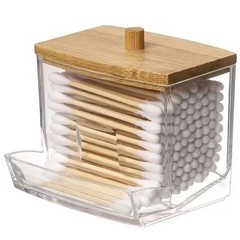 Cotton Swab Storage Box Double Head Buds Container Transparent Square Organize
