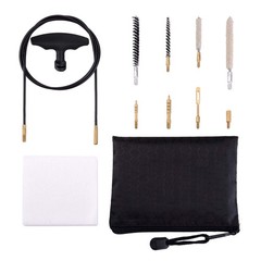 Airgun Cleaning Kit .177 Cal & .22 Cal with Cotton Mop Nylon Brushes Flex Cable