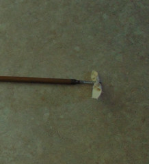 38″ ANTIQUE WOODEN/BRASS RIFLE CLEANING ROD…NO MAKER–GOOD CONDITION
