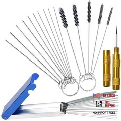 Carburetor Cleaning Kit, 13 Wires + 10 Needles + 5 Brushes + 1 Pick, Premium