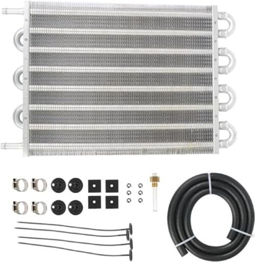 5/16″ Transmission Oil Cooler, 8 Pass Tube and Fin Cooler Kit Sliver-8 Pass