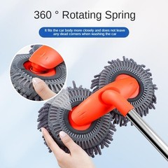 Three Section Telescopic Car Mop Double Brush Head Roof Window Cleaning Tool