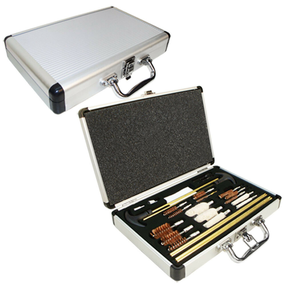 76 PCS Pistol Rifle Cleaner Cleaning Clean Kit Aluminum Storage Case