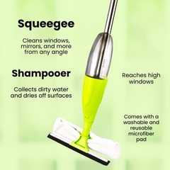 5-in-1 Eco-Friendly Cleaning Kit: Spray Mop, Duster & Window Squeegee in Green