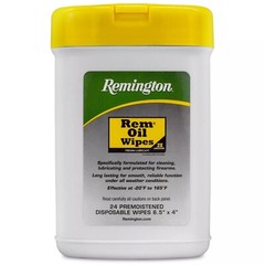 Remington Rem-Oil Gun Cleaning Wipes 7″ X 8″ Wipes 24 Pack Pop Up Canister 16325