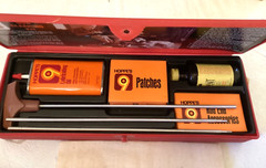 Vtg. Hoppes U22, 22 Cal Rifle Gun Cleaning Kit With Red Storage Box