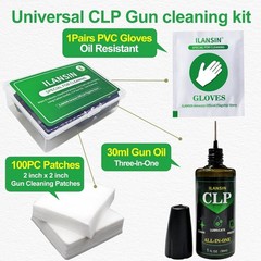 Multi-Purpose Gun Lubrication Spray & Needle with Cleaning Patches & Gloves