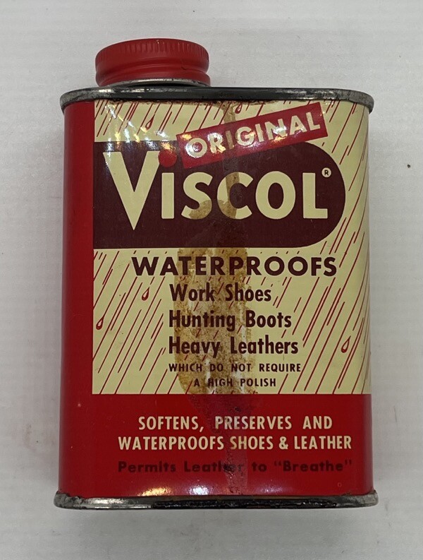 Vintage Tin Advertising VISCOL Waterproofing For Shoes – Full boots leather