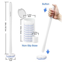 Topo Bear Disposable Toilet Bowl Brush with 40 Toilet Wand Refills – Hygienic Cl