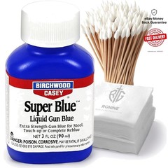 Complete Gun Metal Blueing Kit: 3 Oz Super Blue, 50 Patches & 100 Cotton Swabs