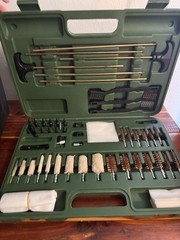Guide Gear Universal Gun Cleaning Kit Rod/Brush/Mop/Cloth Green Case