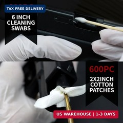 PINGMIC Gun Cleaning Supplies – Gun Cleaning Patches and Long Cotton Swabs Set,