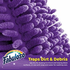 Fabuloso Microfiber Cleaning Mitt Purple Lint-Free Scratch-Free One Size
