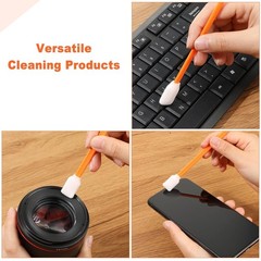 500 Pack Foam Tip Swabs for Printer, Camera – Orange