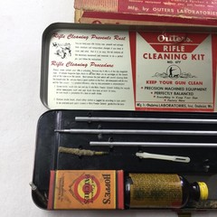 Vintage Outers Rifle Cleaning Kit No 477 Red Metal Case Gunslick Tin Hunting