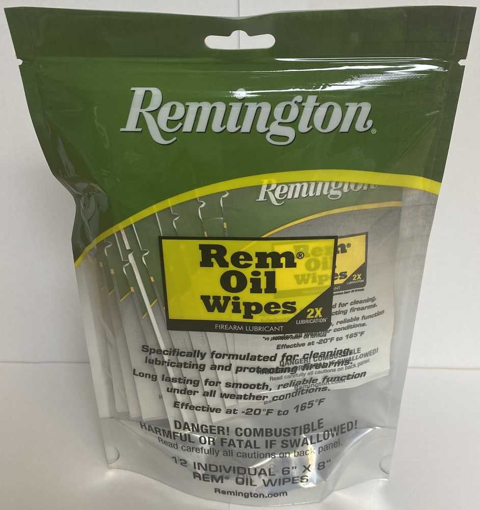 Remington Rem Oil Wipes-Package of 12-6″x8″ Gun Oil Wipes-18411