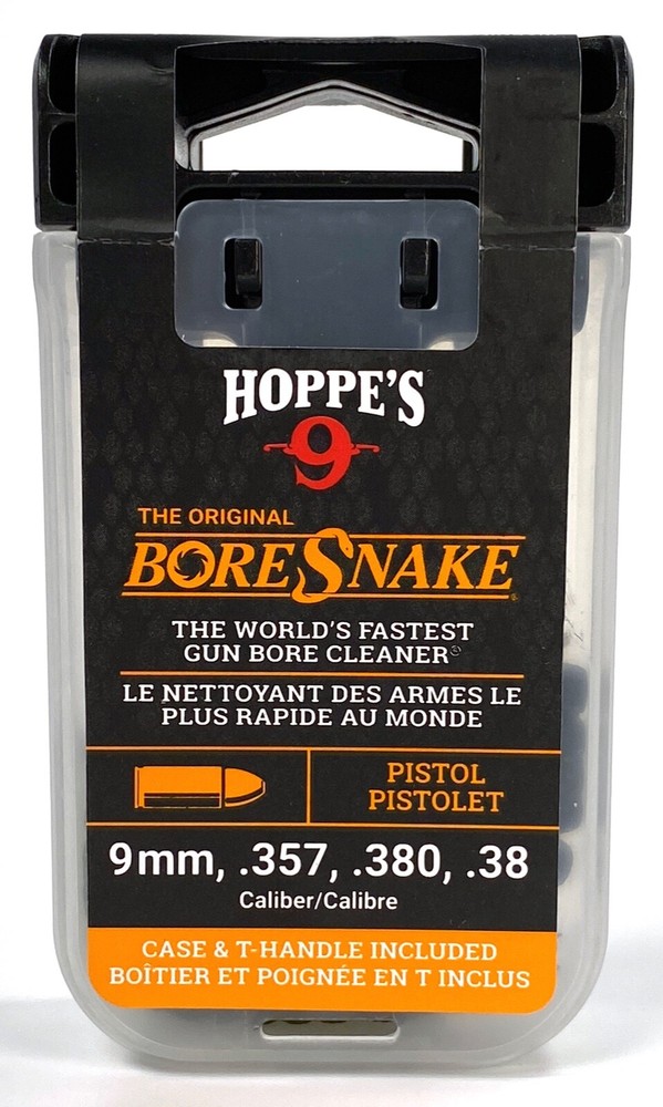 HOPPE’S BORESNAKE DEN 9mm & 38/380/357 caliber Pistol Cleaning Kit 24002D