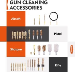 Universal Gun Cleaning Kit Rifle Pistol Shotgun All Calibers 20GA-12GA-9MM