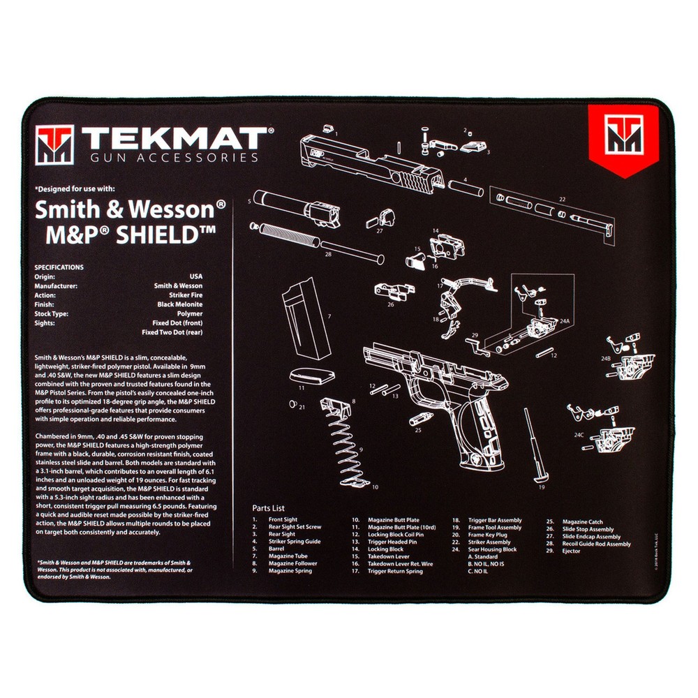 TekMat Ultra Premium Gun Cleaning Mat – 20″ X 15″ – Smith & Wesson M&P Shield