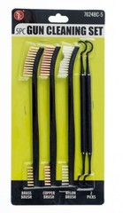 SE 5pc Gun Cleaning Set Brass, Copper, Nylon and 2 picks 7″ long – 7624BC-5
