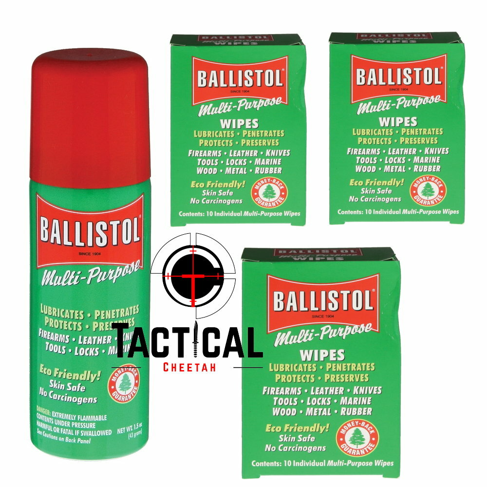 Ballistol – Multi-Purpose Wipes (30 wipes) 1 Can of 1.5 oz Spray Gun Cleaning &