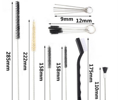 19-Piece Stainless Steel Bristle Gun Brush Pistol Nylon Rod Handgun Cleaning Kit