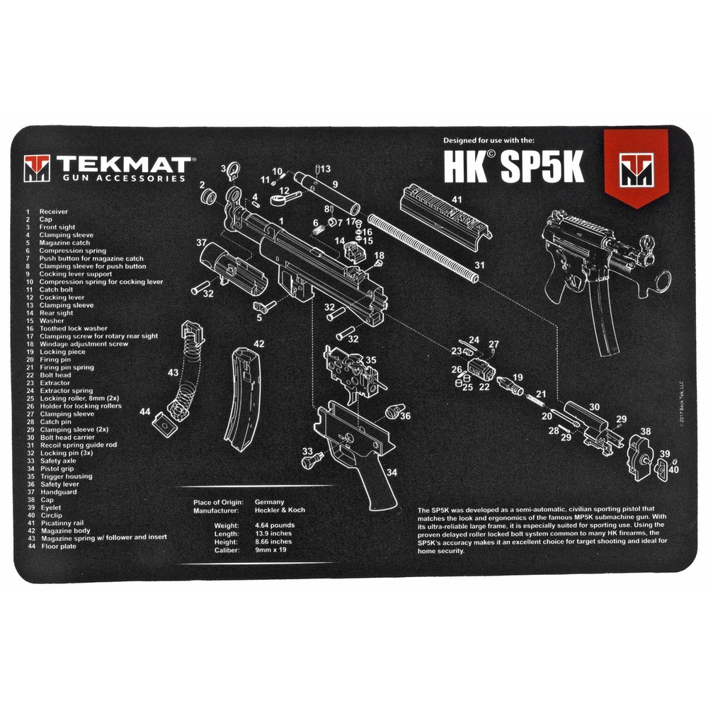 TekMat TEKR17HKSP5K HK SP5K Cleaning Mat Black/White Rubber 11″x17″ HK SP5K Part