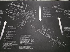 TekMat Rifle Parts Diagram Gun Cleaning Breakdown Pad Mat 35 X 12 Rubber Bottom