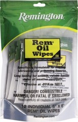 REMINGTON GUN OIL WIPES – 6″ X 8″ – Cleaning, lubricating & protecting wipes