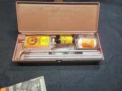 Vintage Hoppes Gun Cleaning Kit-Brown Plastic Case for Rifle Shotgun Please Read