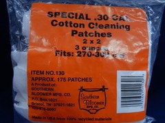 Southern Bloomer .30 Cal Cotton Gun Cleaning Patch 270-308 175 Count #130