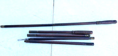 Lot of 2 Vintage Hickory 3-Piece Shotgun Cleaning Rod 37″ Wood Brass Antique