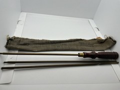 Vintage Gunslick .22 Cal Rifle Cleaning Rod Set Brass Wood Handle Bag USA NJ