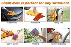 ShamWow Original Super Absorbent Multi-Purpose Cleaning Shammy Chamois Towel Clo