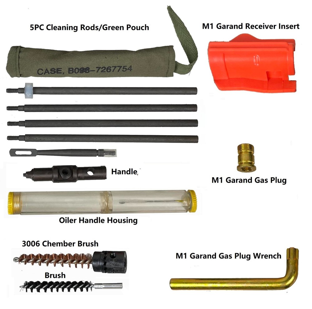 M1Garand Cleaning Kit,Oiler Brush,Insert,Gas Plug Wrenc