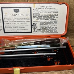 Vintage Sears Roebuck .22 Cal Gun Cleaning Kit with Red Case