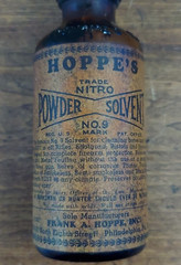 Vintage Hoppe’s Nitro Powder Solvent No.9 Bottle Glass w/ Original Box Papers