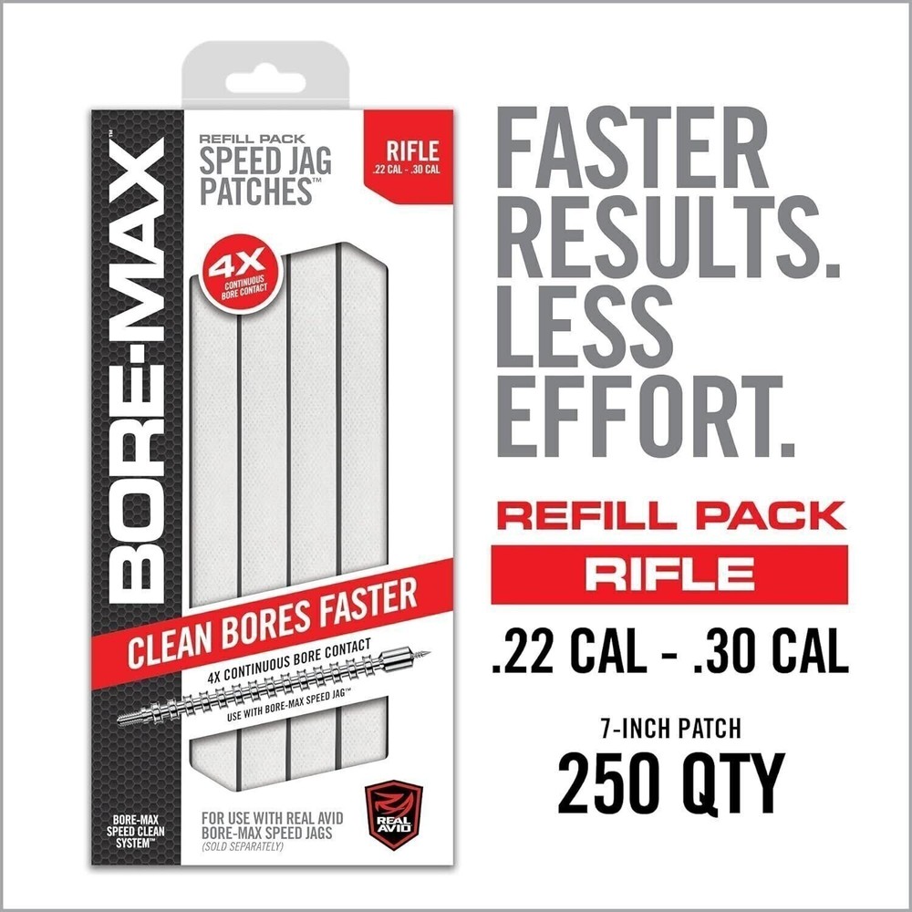 Real Avid Bore-Max Speed Patches Refill Pack, Gun Cleaning Supplies,…