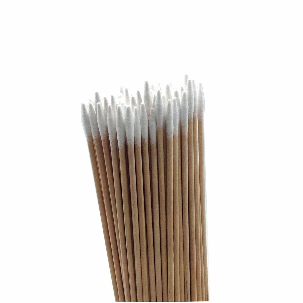 AMERICAN RECORDER Pointed Tip Cotton Swab on 6 inch Wooden Stick – bag of 100