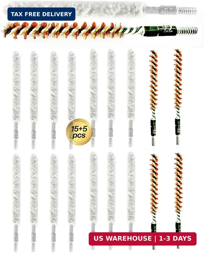 20 Pack Bore Brush/Bore Mop Kit,Gun Cleaning Brush for Shotgun/Pistol/Rifle,Bore
