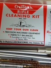 Vintage Outers Rifle Cleaning Kit #477 .22 Cal Original Packaging Red Metal Box