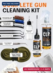 Gun Cleaning Kit Complete – 3″ Gun Cleaning Patches 9mm / 5.56 / 12ga, Double He