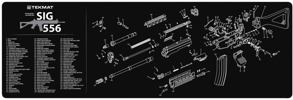 TekMat 36in Printed Gun Cleaning Mat Sig Sauer 556, Black, TEK-36-SIG556
