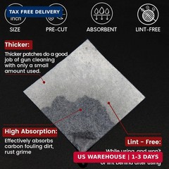 PINGMIC Gun Cleaning Supplies – Gun Cleaning Patches and Long Cotton Swabs Set,