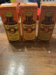 Vintage Hoppe’s No.9 Nitro Powder Solvent Bore Cleaner Bottles w/Box 1/2 Full 3