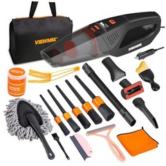 Car Cleaning Kit 19Pcs, Car Interior Detailing Kit with 12000PA High Orange