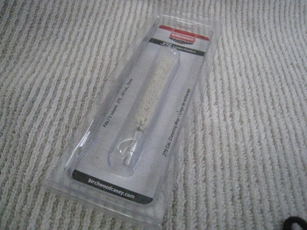 Birchwood Casey .270 caliber cleaning mop NEW for .28 cal, 7mm, thread 8/32