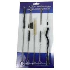 17PC Spray Gun Rifle Pistol Cleaning Brush Set – Black White Nylon Tube Nozzles