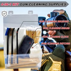 Gun Cleaning Kit in Big Box 4-in-1 Cleaning Supplies w/ Brushes Patches
