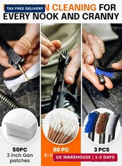 Gun Cleaning Kit Complete – 3″ Gun Cleaning Patches 9mm / 5.56 / 12ga, Double He